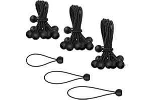 SEPGLITTER Spanngummis mit Kugel Planenspanner, 30 Stück Schwarze Robuste Gummispanner Zeltgummis zum Festzurren von Planen, Überdachungen, Campingzelten, Ladungshaltedrähten, Schläuchen (10/15/20 cm)