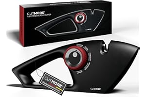 CUTMORE Messerschärfer Testsieger – 5-in-1 Diamant Messerschleifer für Messer, Brotmesser & Scheren – rutschfest, effektiv & einfach zu bedienen - bekannt aus Hobbykoch-Community