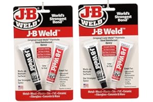 J-B Weld 8265S - Paquete doble de epoxi reforzado de acero original, 2 onzas (paquete de 2)