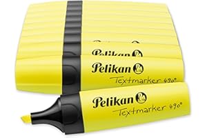 Pelikan 10 Evidenziatori, 490, Giallo, Cappuccio Twist, Prodotto in Germania