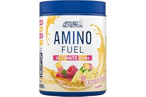 Applied Nutrition Amino Fuel – Suplement z aminokwasami, proszek z EAA (aminokwasy egzogenne), wsparcie mięśni i regeneracji (Fruit Salad, 390g (Pack of 1))