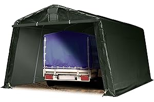 TOOLPORT Abri/Tente Garage Premium 3,3x4,7 m pour Voiture et Bateau - Toile PE 600 N imperméable Vert