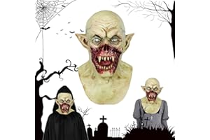 Efymosce Vampiro Maschera Halloween, Maschera Horror Realistica Vampiro Lattice