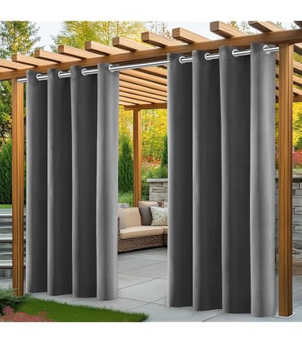 Custom Outdoor Curtains Waterproof, Personalized Outdoor Curtains With Eyelets, (24 Colors And Many Heights & Widths To Choose From) 1 Panel Blackout Curtains For Garden Patio Gazebo Balcony