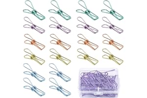 FAVSON Packung mit 20 Stück klein Metall klammern - Mehrzweck-Clips 5 Farben für Büro, Schule, Notizbuch, Geschenke für Frauen, Kinder