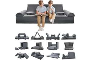 Ryuhic Spielsofa Für Kinder, Kindersofa aus 10 Schaumstoff Bausteine, Kuschelecke Im Kinderzimmer Spielzimmer Schlafzimmer Möbel, Flexibel Kombinierbare Kinder Couch Modulares Spielsofa Zum Spielen