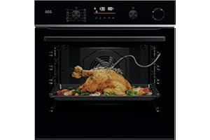 AEG Piec do zabudowy WiFi – seria 6 wyświetlacz dotykowy LED – Made in Germany – samooczyszczanie – 25% wsparcia pary na zewnątrz chrupiące i soczyste wewnątrz – czujnik temperatury rdzenia –