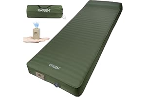 Origem Matelas Autogonflant en Mousse avec Pompe Électrique, 10cm Matelas Camping Extra Épais, Facile à Gonfler et à Dégonfler, Convient à 4 Saisons, Adapté au Camping, à la Maison et au Voyage