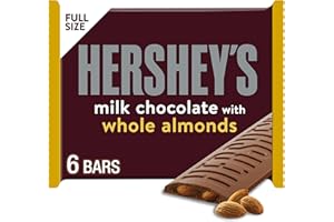 HERSHEY'S Milk Chocolate with Whole Almonds Candy, Bulk, 8.7 oz Pack (6 Bars)