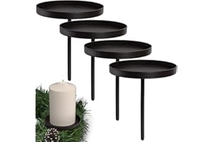 ARTECSIS 4 portavelas de 8 cm, color negro