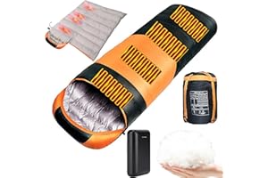 GENERIC Sac de couchage chauffant USB – Sac de couchage 4 saisons pour adulte – Batterie externe 20 000 mAh, lavable et résistant aux déchirures – par Sleeping Bag