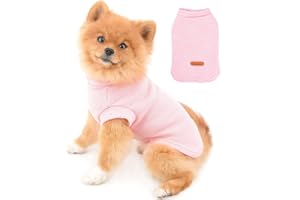 PAIDEFUL Camicie per Cani di Piccola Taglia Gatti Tinta Unita Gilet in Cotone Morbido Tee Canotte Traspiranti Cucciolo Chihuahua Yorkie Abbigliamento Cane Magliette Pet Estate Indossare Rosa M