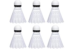 XIZAO Lot de 6 volants de badminton en nylon solides et durables - En plastique - Pour l'entraînement en intérieur et en extérieur