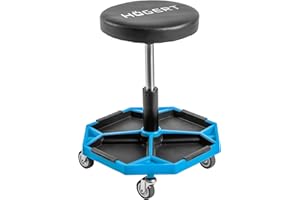 ‎HÖGERT TECHNIK Högert Technik - Werkstatthocker mit Rollen, höhenverstellbar, bis 140 kg, Rollhocker für die Werkstatt