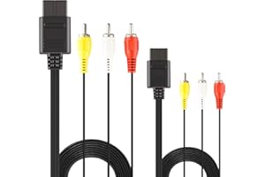 XAHPOWER 2Pack 6Ft AV Composite Video Cable Cord Compatible with Nintendo 64/N64/GameCube/Super Nintendo SNES TV Game