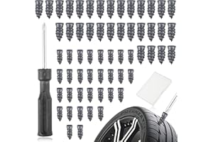 TENG HONG HUI 60 Pcs Tyre Repair Kit Car, Car Tyre Puncture Repair Kit, Tire Repair Kit Rubber Nails and Screwdriver Self Puncture Repair Kit, Motorcycle Puncture Repair Kit, General Tire Repair Quick Repair Tool