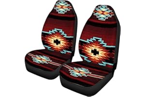 Belidome Autositzbezüge, Vordersitze, rutschfest, passend für die meisten SUVs, Lieferwagen, Rot, Aztekenmuster