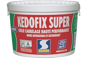 Colle pour Carrelage Haute Performance Kedofix Semin, Prêt à l'emploi, Intérieur/extérieur, seau de 5 kg