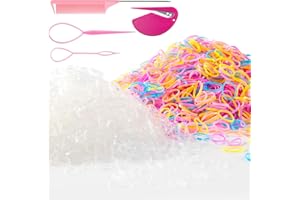 ZINGSO 2000 sztuk mini elastycznych gumek do włosów, elastyczne gumki do włosów, małe gumowe opaski do włosów dla dzieci, niemowląt, dziewczynek, bez obrażeń (1000 szt. kolorów żelowych + 1000