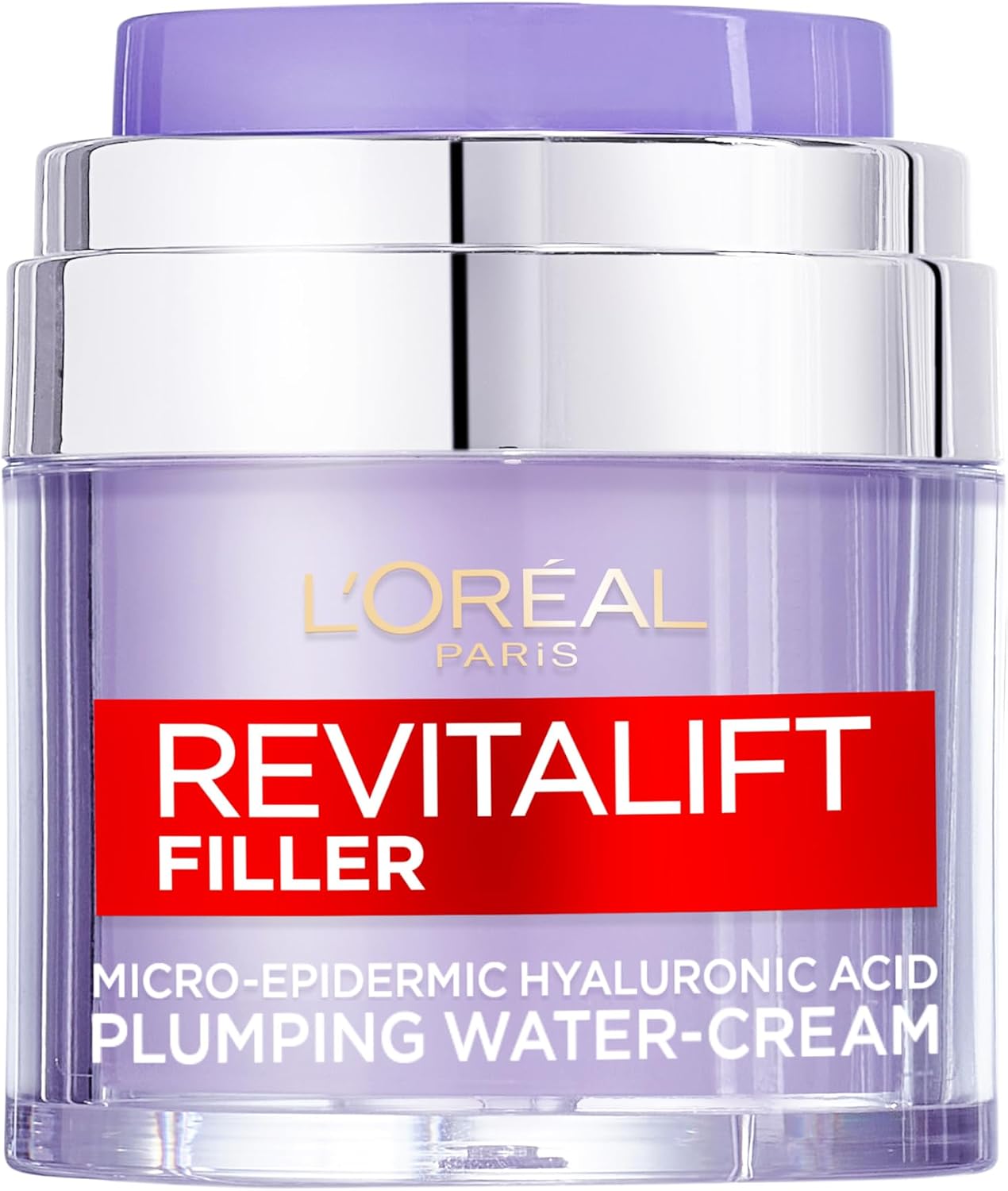 L’Oréal Paris Revitalift Filler Replumping Water Cream, Reduce Fine Lines Appearance, Replumps, Hydrates and Locks in Moisture, Enriched with Micro, Micro-Epidermic Hyaluronic Acid, 50ml