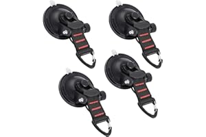 Cokritsm 4Pcs Heavy Duty Suction Cups Hooks，Strong Suction Cups Hooks，Suction Cups Clips for Glass， Material Handling Sup Accessories Roof Top Tents for Trucks，Camper Shell Clamps，Van Tent