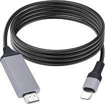 lulaven Cavo HDMI per iPhone/Pad/Pod a TV/Monitor/Proiettore,2m HDMI Convertitore Video AV Digitale Cavo Connettore Compatibile con iPhone14, 13, 12, 11, Uscita TV YouTube,1080P HD,Plug and Play