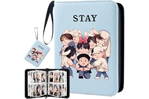 SOSAYI Stray Blau Photocard Binder, SKZ Dessin Animé Mignon Photocards Holder, Stray Cartes Album À Collectionner 400 Pochettes, Cadeaux Kpop pour STAY