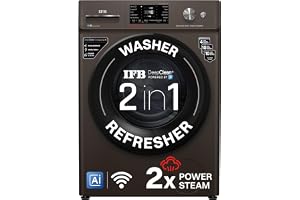 IFB 9Kg 5 Star,9 Swirl Wash, Steam Refresh, Eco Inverter Motor, WiFi Enabled, DeepClean®Ai Powered Fully Automatic Front Load Washing Machine(EXECUTIVE MXN 9014K, 2X Power Steam®,Inbuilt Heater,Mocha)