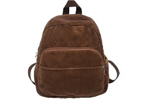 Makukke Small Backpacks for Women Corduroy City Backpack Backpacks Daypacks Women's Backpack Handbags Backpack for Casual School Travel Hiking Work,Brown Backpack