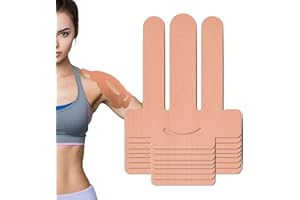 NELLHOMY 8 Pcs Kinesiology Tape for Shoulder, Precut Sports Physio K Tape Support and Muscle Pain Relief, Original Cotton Waterproof & Breathable, Latex Free Elastic Kinesiology Athletic Tape, Beige