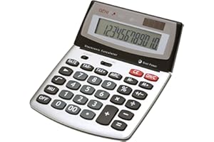 ‎GENIE Genie 560 T 12-stelliger Design-Tischrechner (Dual-Power (Solar und Batterie); Jumbo-Display) silber / grau