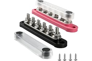 12 V 300 A busbar kraftfördelningsblock M8 med lock | Högeffektiv mässingsplint i rostfritt stål, säker anslutning, kabelbunt