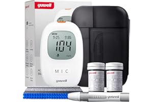 yuwell Misuratore Glicemia con Strisce Reattive x 50 e Lancetti x 50 pcs, il Glucometro Kit Completo Ideale per l'Uso Domestico, Diabete Test Kit Glucosio nel Sangue 250 Letture (Modello 710)