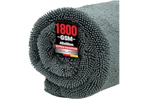 ‎IVALITY Ivality® Auto Trockentuch Groß 40x60 cm – 1800 GSM Ultra Saugstarke Mikrofasertücher für Autopflege und Motorrad, Fusselfreies, Lack-schonendes Twisted Towel Microfasertücher - Grau