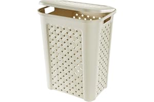 Tontarelli Arianna Cesta Portabiancheria, Modello Traforato, Plastica, Beige, 30 Litri