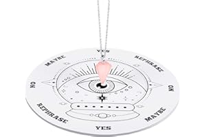 YAOMIAO Pendulum Board Dowsing Divination Metaphysical Message Board Wooden Carven Board with a Crystal Dowsing Pendulum Necklace Witchcraft Wiccan Altar Supplies Kit (6 Inch)