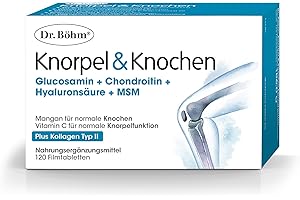 ‎DR BÖHM Dr. Böhm Knorpel & Knochen: Zur Unterstützung für Knorpel und Knochen, Nährstoff-Kombination mit Vitamin C und D, 120 Filmtabletten
