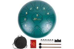 Handpan,Horse Tambour en Acier Steel Tongue Drums à 12 Pouces 13 Tons Clé en C Kit de Batterie en Acier Avec Maillets de Batterie Autocollants Médiators et Support de Maillet et Sac de Transport