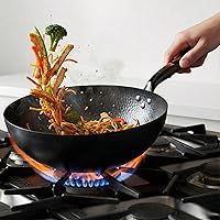 YOSUKATA Pre-Seasoned Carbon Steel Wok Pan