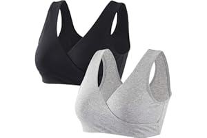 ZUMIY Reggiseno Allattamento, Reggiseno Senza Ferretto e Senza Cuciture, Cotton Reggiseno per Gravidanza e Allattamento, Comodo Reggiseno Senza Fili per Il Sonno Notturno