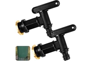 Nuanchu 2 Robinets de Citerne d'eau Robinets de Réservoir d'eau à Encliqueter Connecteur de Baril de Pluie 3/4 BSP Tuyau de Réservoir de Stockage de Bout d'eau Pièces de Remplacement de Robinet