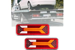 RATSTONE LED Rückleuchten Anhänger,2x Anhänger Beleuchtung,12/24 V Gleichstrom-Rückleuchten,Fünf Funktionen,Wasserdicht,Geeignet für Lieferwagen,LKWs,PKWs,Wohnmobile usw.(28x10cm)