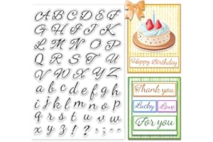 PH PandaHall Tampon Transparent en Silicone avec Lettres de L'Alphabet 26 Tampon en Caoutchouc Lettres Manuscrites pour la Fabrication de Cartes Journal Scrapbooking Étiquettes Cadeaux Album Photo
