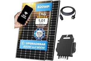 KLARBEIT Balkonkraftwerk 800w komplett Steckdose - APSystems Balkonkraftwerk Set mit 2x Solarpanel 410W I 800W Wechselrichter I 10m Schuko I Balkon Solaranlage 800w komplett I Photovoltaik Komplettanlage
