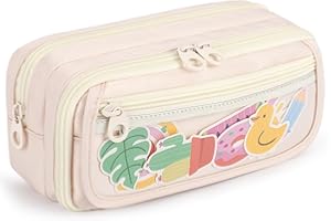 BUNNYCHIC Large Capacity Pencil Case with Compartments, School Pencil Bags with Zipper, Big Storage Pen Bag for Teen Girl Boy Men Women, Adult Stationery Pen Bag for School College and Office