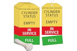 Remerabel 100 Pcs Cylinder Status Sign Tags, Waterproof Gas Status Tanks, 2x4 inch, Full/In Use/Empty Cylinder Labels
