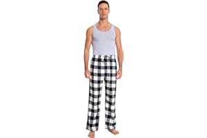 JTPW Men's 100% Cotton Flannel Comfortable Pajama/Lounge Bottoms with Pockets