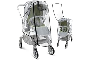 Wemk Parapioggia Passeggino Universale con Doppia Cerniera Impermeabile, Finestra di Contatto, Taglia M