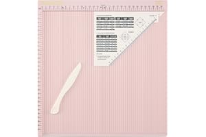Vaessen Creative Score Easy Plaque de Rainurage en CM, Couleur Rose, avec Plieuse Os et Guide pour Fabriquer des Cartes et des Loisirs Créatifs avec du Papier, 30,5 x 30,5 cm