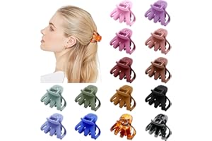 Kavya 14 Pcs Pinze per Capelli Moda, Piccola Mollette per Capelli Fini, Plastica Antiscivolo Pinza Capelli, Accessori Capelli per Acconciature per Donne e Ragazze (Multicolore 4 cm)